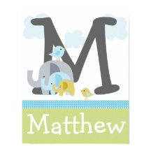 Personalisierte Elefant Liebe Initial/Name Poster