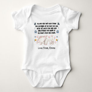 Personalisierte Elefant-Mama, Liebe aus Individuel Baby Strampler