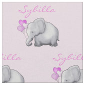 Personalisierte Elefant-rosa Stoff (Nahaufnahme)