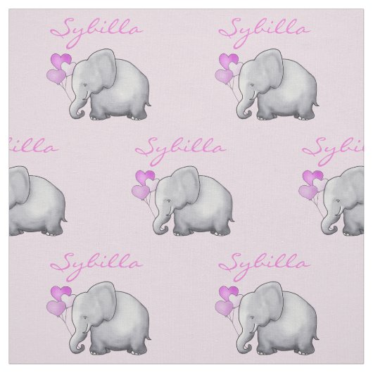Personalisierte Elefant-rosa Stoff (Muster)