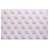 Personalisierte Elefant-rosa Stoff (Fat Quarter (45,7 x 55,9 cm))