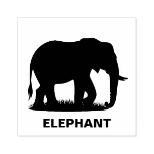 Personalisierte Elefant-Silhouette Gummistempel