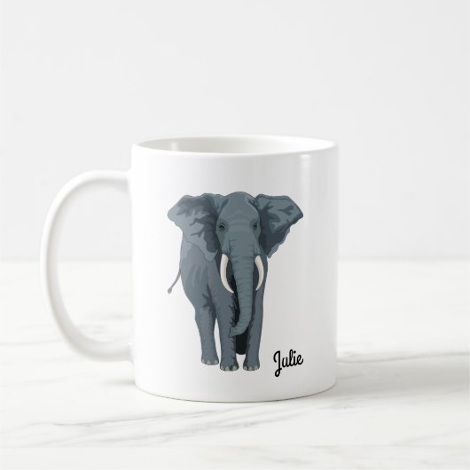Personalisierte Elefant-Tasse Kaffeetasse (Links)