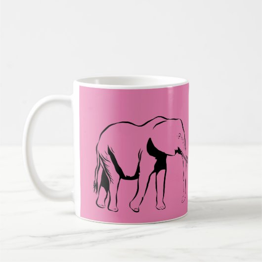 Personalisierte Elefant-Tasse Kaffeetasse (Links)
