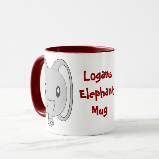 Personalisierte Elefant-Tasse Tasse (Vorderseite Links)