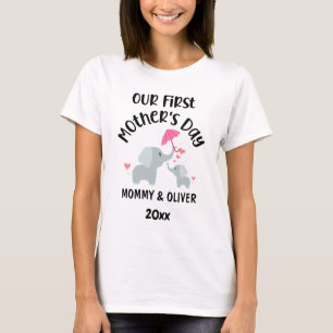 Personalisierte Elefanten des ersten Muttertags 20 T-Shirt