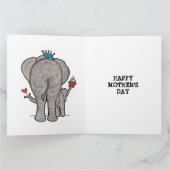Personalisierte Elefanten- und Babytageskarte Karte (Innenseite)