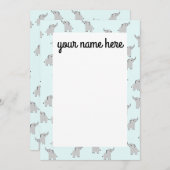 Personalisierte Elefantennotecards Dankeskarte (Vorne/Hinten)