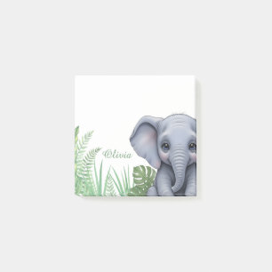 Personalisierte Elefantensafari-Haftnotizen Post-it Klebezettel
