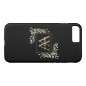 Personalisierte Elegant Black Gold Monogram Greene Case-Mate iPhone Hülle (Rückseite (Horizontal))