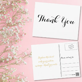 Personalisierte Elegant Black Script White Vielen Postkarte