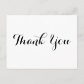 Personalisierte Elegant Black Script White Vielen  Postkarte (Vorderseite)