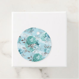 Personalisierte Elegant Blue Rose Lace Details Geschenkanhänger