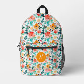 Personalisierte Elegant Boho Floral Wildblume Bedruckter Rucksack (Vorderseite)