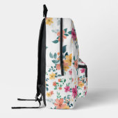 Personalisierte Elegant Boho Floral Wildblume Bedruckter Rucksack (Links)