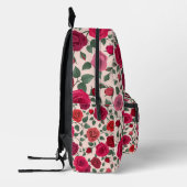 Personalisierte Elegant Boho Rote Flora Wildblume Bedruckter Rucksack (Links)