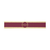 Personalisierte Elegant Burgundy Gold Glitzer Wedd Einladungsbanderole (Flach)