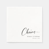 Personalisierte Elegant Cheers Hand Letting Weddin Serviette (Vorderseite)