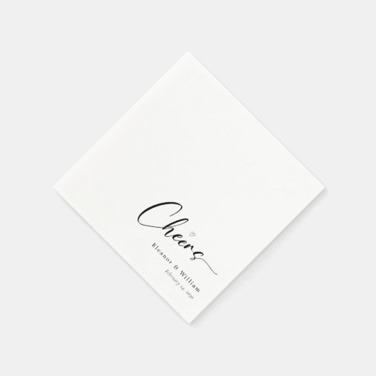 Personalisierte Elegant Cheers Hand Letting Weddin Serviette (Ecke)