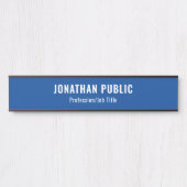 Personalisierte Elegant Deep Blue Template Long Türschild (Vorderseite )