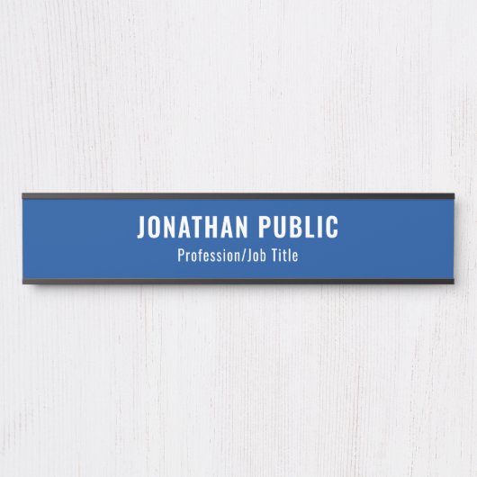 Personalisierte Elegant Deep Blue Template Long Türschild (Vorderseite )