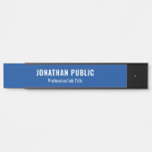 Personalisierte Elegant Deep Blue Template Long Türschild (Vorderseite )