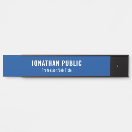 Personalisierte Elegant Deep Blue Template Long Türschild (Vorderseite )