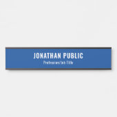 Personalisierte Elegant Deep Blue Template Long Türschild (Vorderseite )