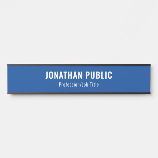 Personalisierte Elegant Deep Blue Template Long Türschild (Vorderseite )