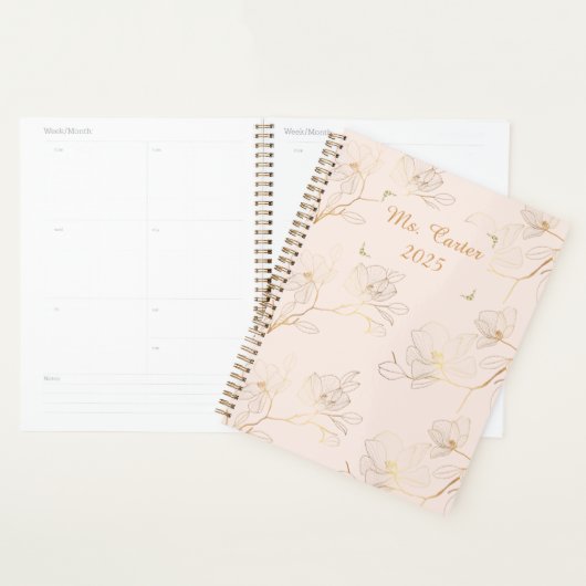 Personalisierte Elegant Gold Floral Planer (Anzeige)