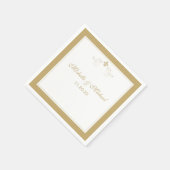 Personalisierte Elegant Gold White Lilie Serviette (Ecke)