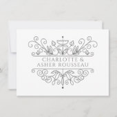 Personalisierte Elegant Gray Frame Newlyweds Mitteilungskarte (Vorderseite)