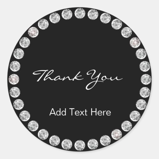 Personalisierte Elegant & klassisches Schwarz mit Runder Aufkleber (Vorderseite)