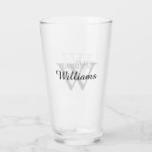Personalisierte Elegant Monogram Initial Name Pint Glas (Rückseite)