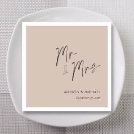 Personalisierte Elegant Mr. & Mrs. Wedding Napkins Serviette