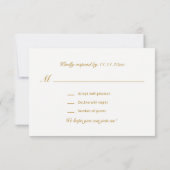 Personalisierte Elegant Navy Blue Gold UAWG Weddin RSVP Karte (Rückseite)