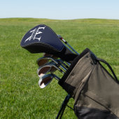 Personalisierte Elegant Navy Blue Monogram und Nam Golf Headcover (In SItu)