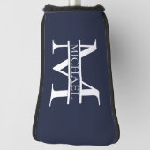 Personalisierte Elegant Navy Blue Monogram und Nam Golf Headcover (Rotieren 90)