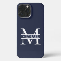 Personalisierte Elegant Navy Blue Monogram und Nam