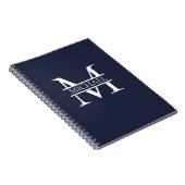 Personalisierte Elegant Navy Blue Monogram und Nam Notizblock (Rechte Seite)