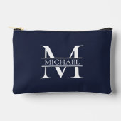 Personalisierte Elegant Navy Blue Monogram und Nam Zubehörtasche (Vorderseite)