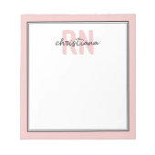 Personalisierte Elegant RN Registered Nurse Notizblock (Vorderseite)