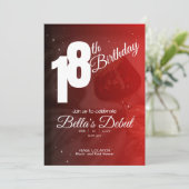 Personalisierte Elegant Rot 18. Geburtstag Einladu Einladung (Stehend Vorderseite)