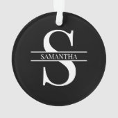 Personalisierte Elegant Schwarz/Weiß Ornament (Rückseite)