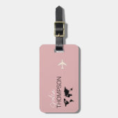 Personalisierte Elegant-staubrosa Aeronreise Gepäckanhänger (Vorderseite vertikal)