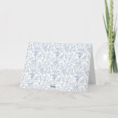 Personalisierte Elegant Toile Blue Wedding Vielen Dankeskarte (Rückseite)