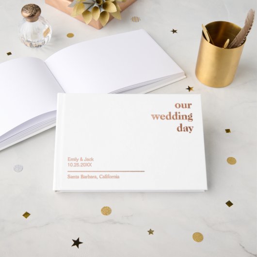 Personalisierte Elegant Wedding Empfang Verlobung Gästebuch (Vorderseite Offen)