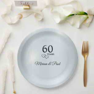 Personalisierte elegante 60. Jubiläumsfeier Pappteller