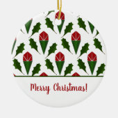 Personalisierte elegante Abstrakte Rote Rosen und Keramik Ornament (Vorne)