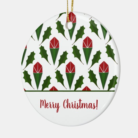 Personalisierte elegante Abstrakte Rote Rosen und Keramik Ornament (Links)